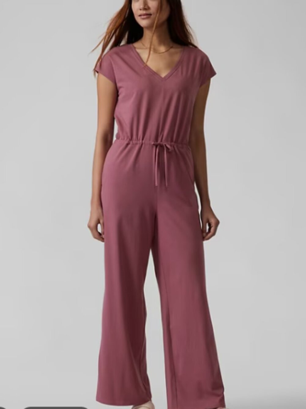 Athleta Willow Jumpsuit XS Rosewood Pink Stretch Jumpsuit